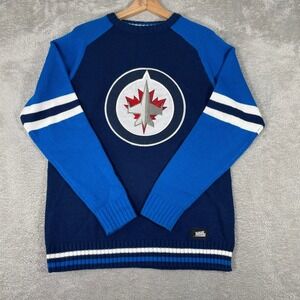 Winnipeg Jets Sweater Mens Medium Blue Hockey NHL Christmas
